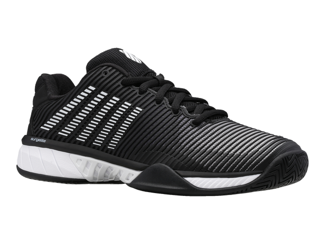 K-Swiss Men's Hypercourt Express 2 Tennis Shoe (Black/White/Highrise) 