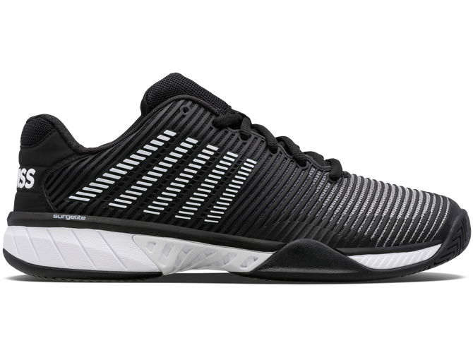 K-Swiss Men's Hypercourt Express 2 Tennis Shoe (Black/White/Highrise) 