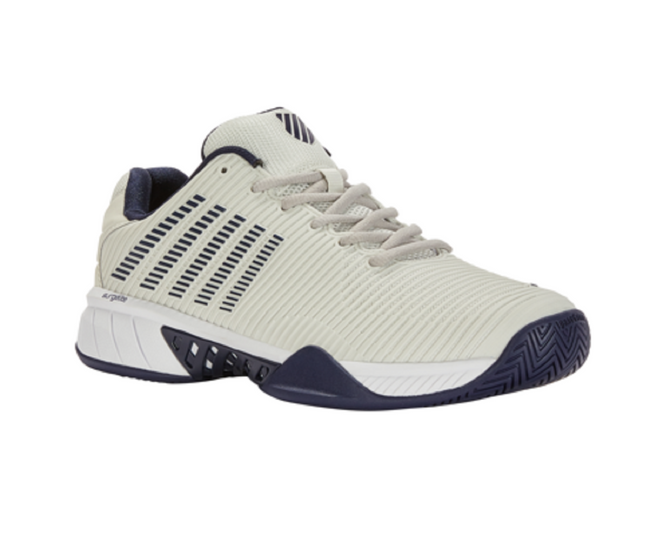 K-Swiss Men's Hypercourt Express 2 Tennis Shoe (Vaporous Gray/White/Peacoat)