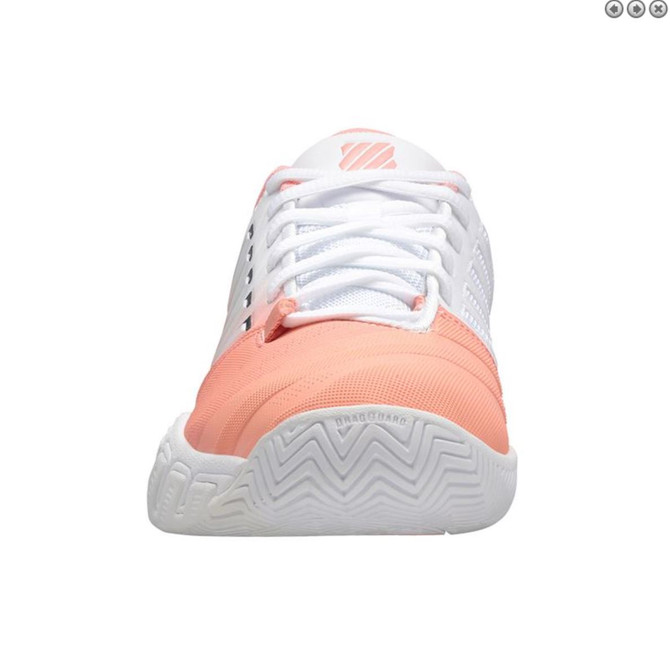 K-Swiss Women's Bigshot Light 4 Tennis Shoe (Peach Amber/White/Asphalt)