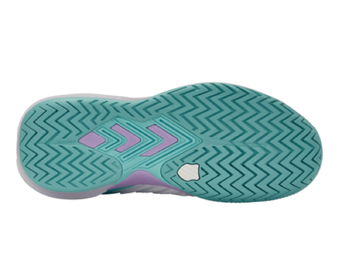 K-Swiss Women's Ultrashot 3 Tennis Shoe (Brilliant White/Angel Blue/Sheer Lilac)