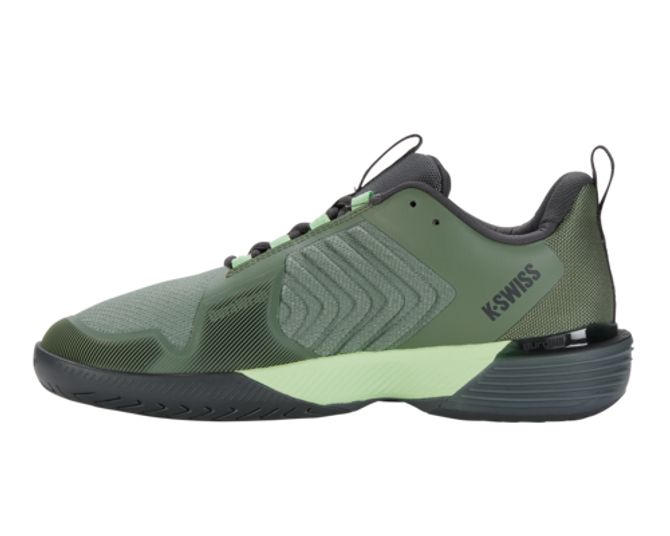 K-Swiss Men's Ultrashot 3 Tennis Shoe (Sea Spray/Urban Chic/Soft Neon Green).