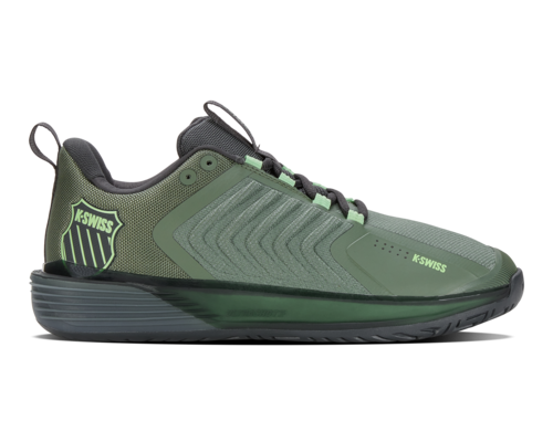 K-Swiss Men's Ultrashot 3 Tennis Shoe (Sea Spray/Urban Chic/Soft Neon Green).