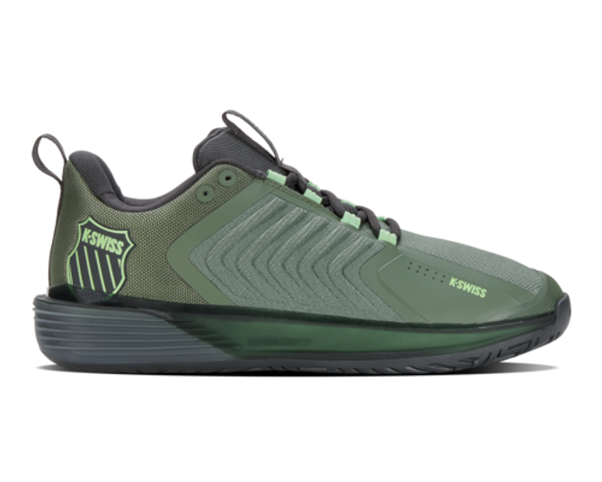 K-Swiss Men's Ultrashot 3 Tennis Shoe (Sea Spray/Urban Chic/Soft Neon Green).