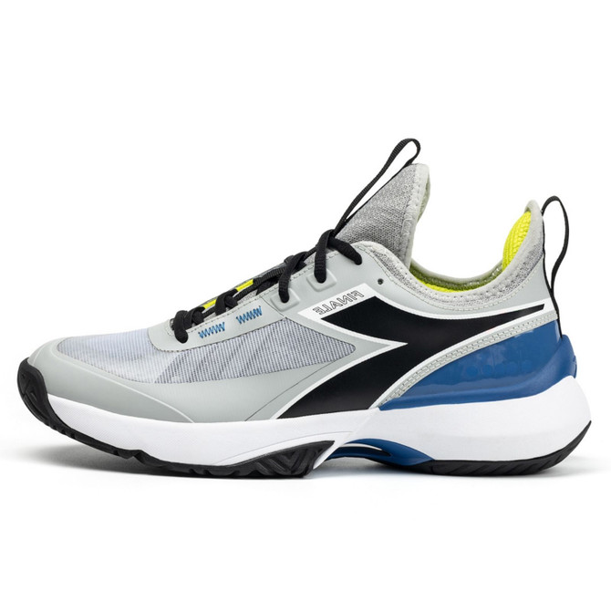 Diadora Men's Finale All Ground Tennis Shoe (Silver DD/Black/Deja Vu Blue)