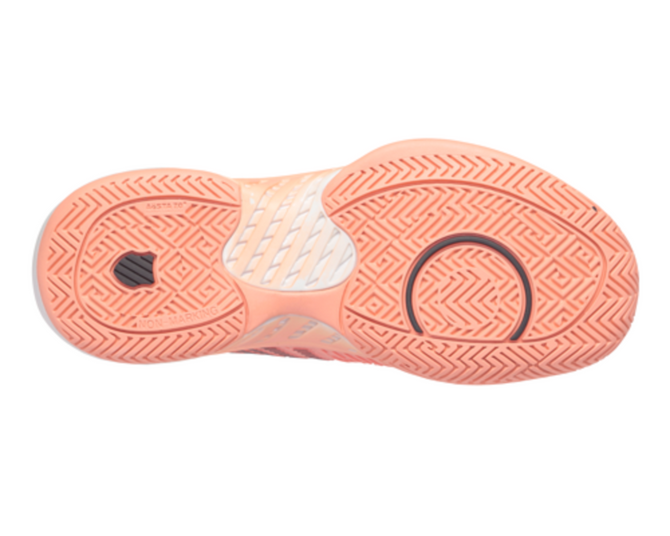 K-Swiss Women's Hypercourt Supreme Tennis Shoe (Peach Amber/White/Asphalt)
