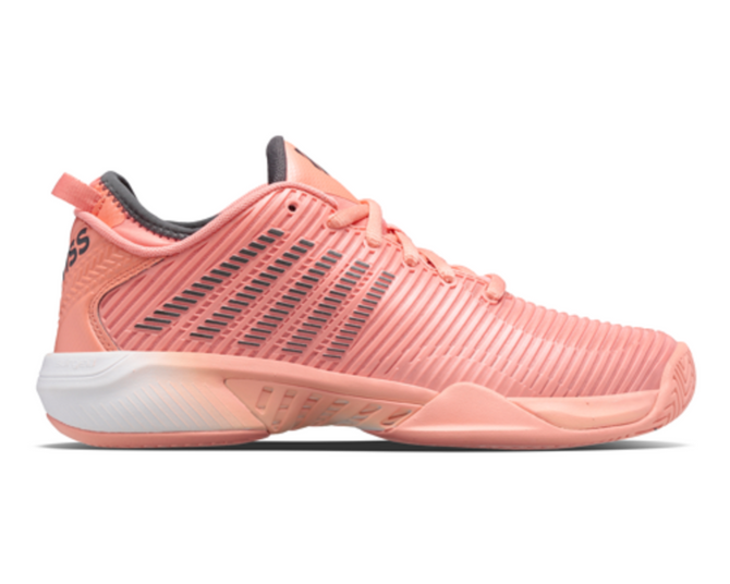 K-Swiss Women's Hypercourt Supreme Tennis Shoe (Peach Amber/White/Asphalt)