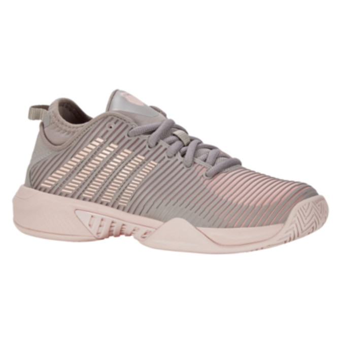 K-Swiss Women's Hypercourt Supreme Tennis Shoe (Satellite/Sepia Rose/Pale Neon Coral) 