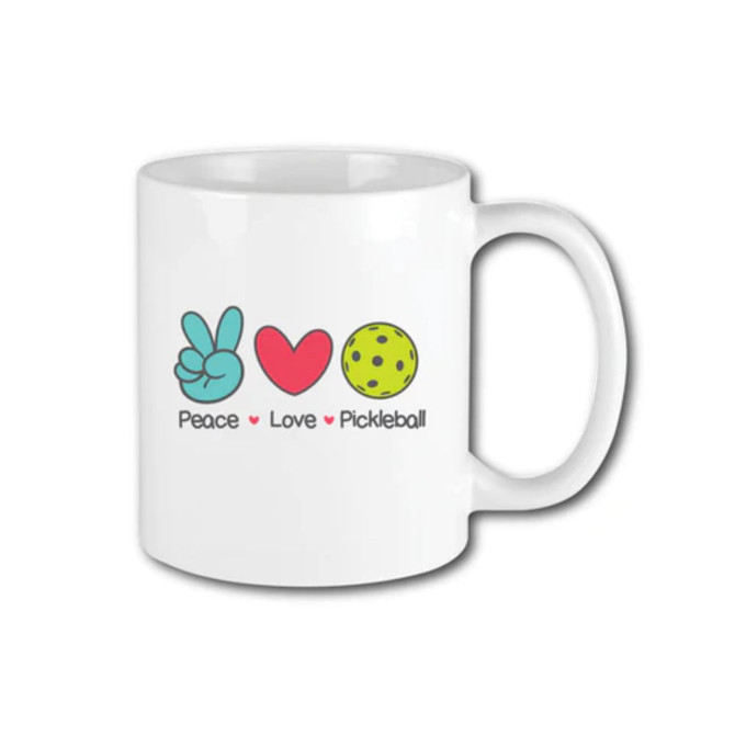 Racquet Inc Peace Love Pickleball Mug
