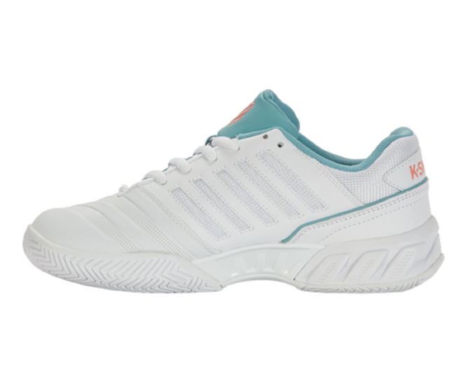 K-Swiss Women's Bigshot Light 4 Tennis Shoe (White/Nile/Desert Flower) 