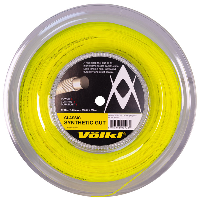 VOLKL Classic Synthetic Gut | Tennis Racquet String | All Around | Nylon-based Center Core