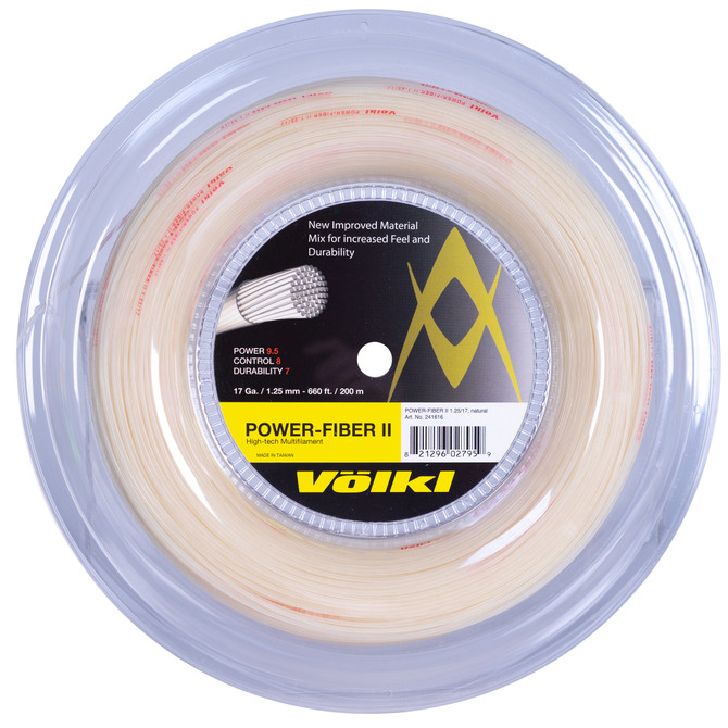 VOLKL Power Fiber II | Tennis Racquet String | Power & Spin | Shock & Vibration Reduction