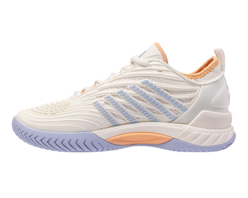 K-Swiss Women's Hypercourt Supreme 2 Tennis Shoe (Star White/Heather/Peach Fuzz)
