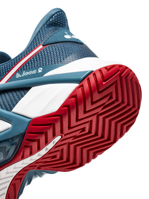 Diadora Men's B.Icon 2 All Ground Tennis Shoe (Oceanview/White/Salsa)