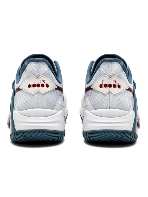 Diadora Men's B.Icon 2 All Ground Tennis Shoe (White/Oceanview/Salsa)