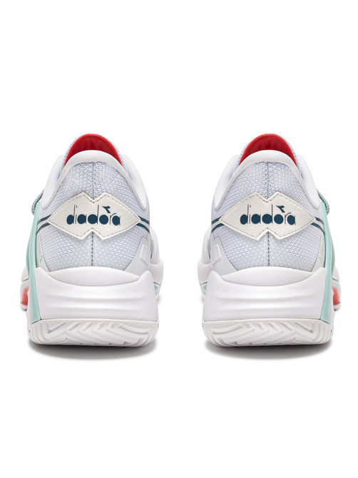 Diadora Women's B.Icon 2 All Ground Tennis Shoe (White/Surf Spray/Legion Blue)
