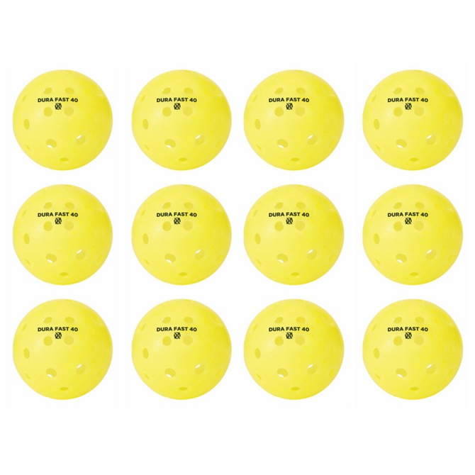 Dura Fast 40 Pickleballs | Outdoor pickleball balls | Yellow | Dozen/Pack of 12 | USAPA Approved and Sanctioned for Tournament Play, Professional Perfomance
