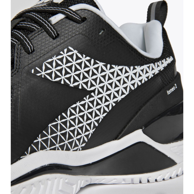 Diadora Men's Blushield Torneo 2 AG Tennis Shoe (Black/White)