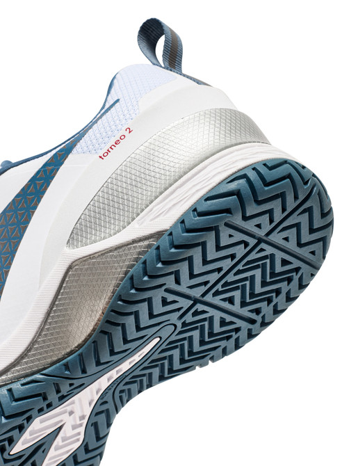 Diadora Men's Blushield Torneo 2 AG Tennis Shoe (White/Oceanview/Salsa)