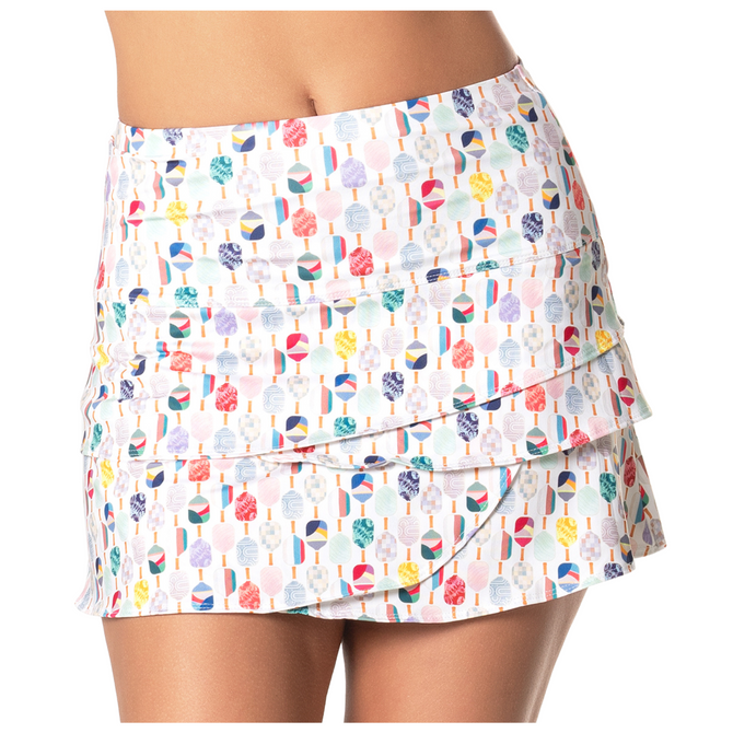 Lucky In Love Women's Long Pickleball Scallop Skirt.