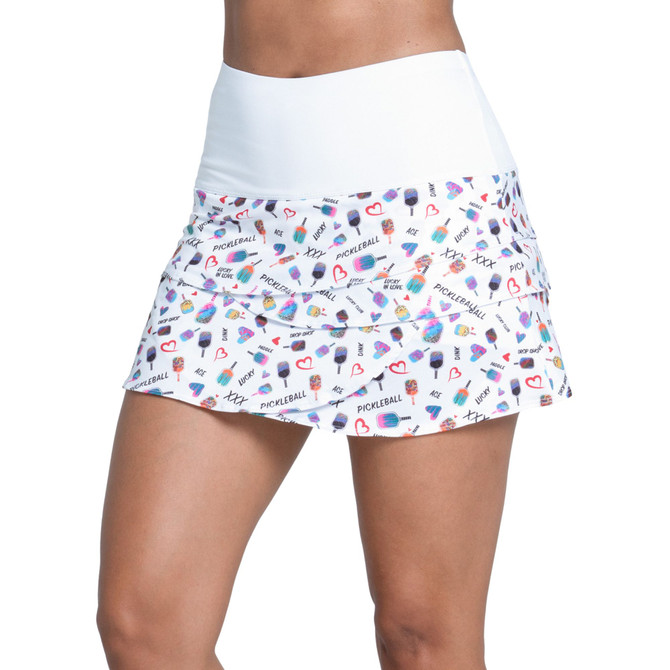 Lucky In Love Women's Long Pickleball Scallop Skirt