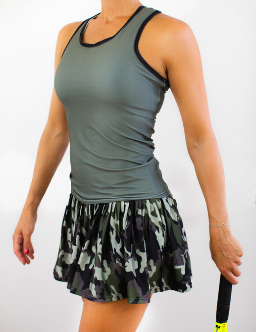 Faye+Florie Piped Racer Tennis Shirt