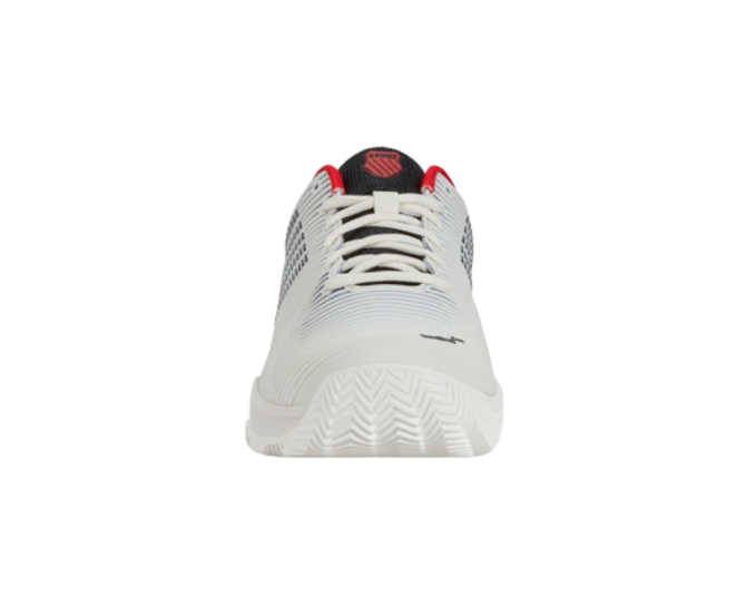 K-Swiss Men's Hypercourt Express 2 HB (Clay) Tennis Shoe (Bright White/Stretch Limo/High Risk Red)