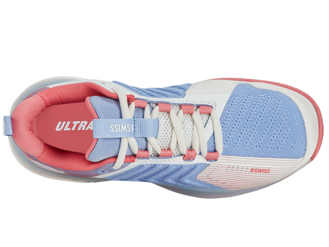 K-Swiss Women's Ultrashot 3 Tennis Shoe (Bright White/Open Air/Strawberry Ice)