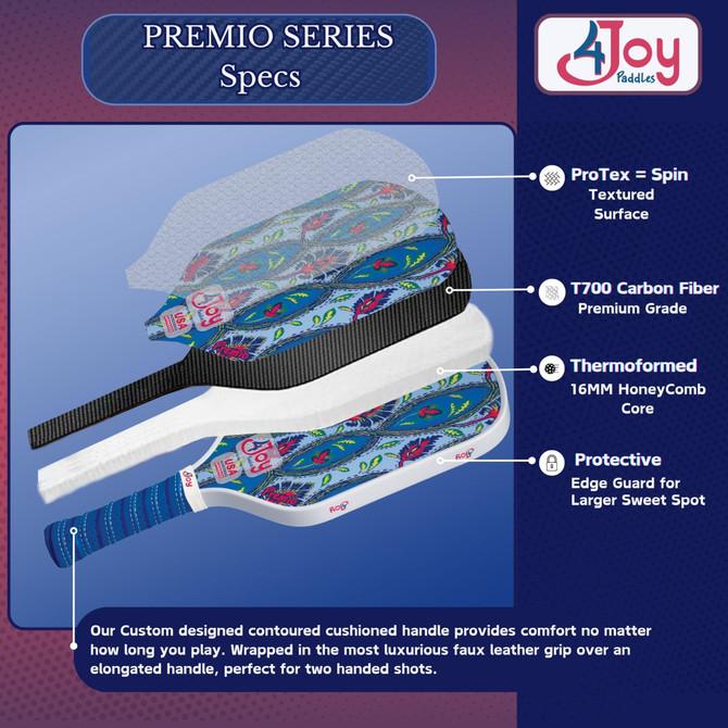 4Joy Premio Lightweight Pickleball Paddle (Damask)