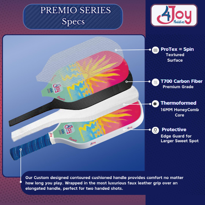 4Joy Premio Lightweight Pickleball Paddle (Sunset)