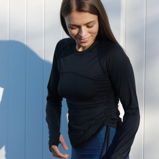 BloqUV Women's UPF 50+ Drawstring Crew Top