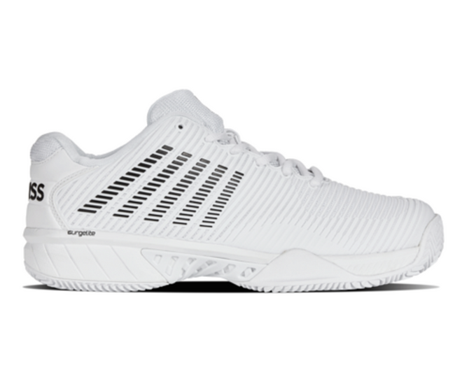 K-Swiss Men's Hypercourt Express 2 HB (Clay) Tennis Shoe (White/Black).