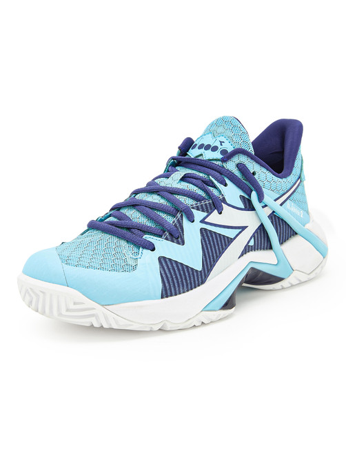 Diadora Women's B.Icon 2 All Ground Tennis Shoe (Bright Baby Blue/White)