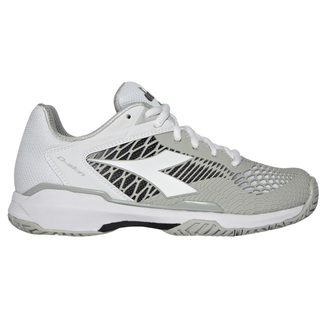 Diadora Women's Speed Competition 7+ All Ground Tennis Shoe (White/Black/Silver)
