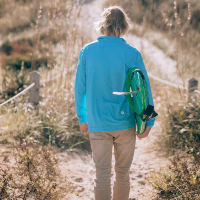 BloqUV Men's UPF 50+ Sun Protection Mock Zip Active Top