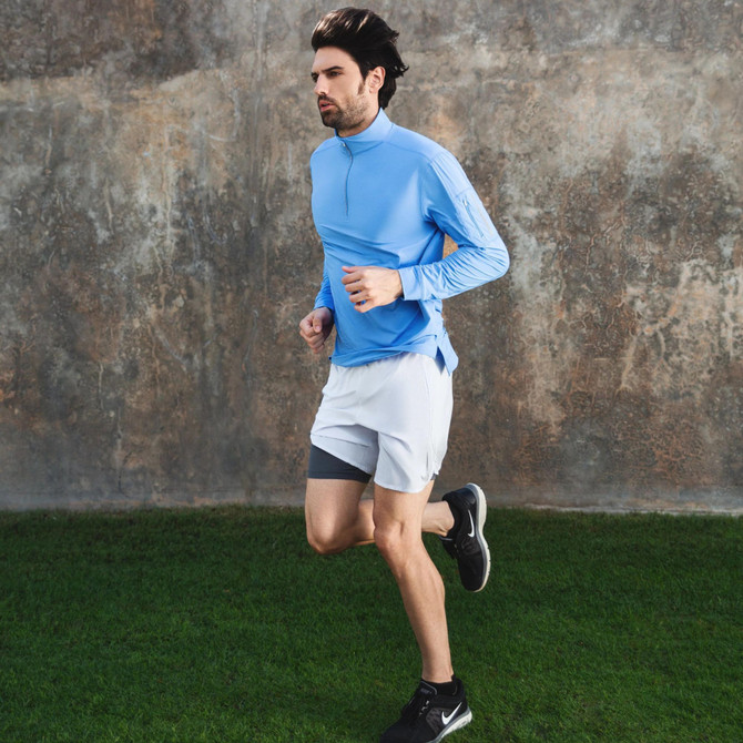 BloqUV Men's UPF 50+ Sun Protection Mock Zip Active Top