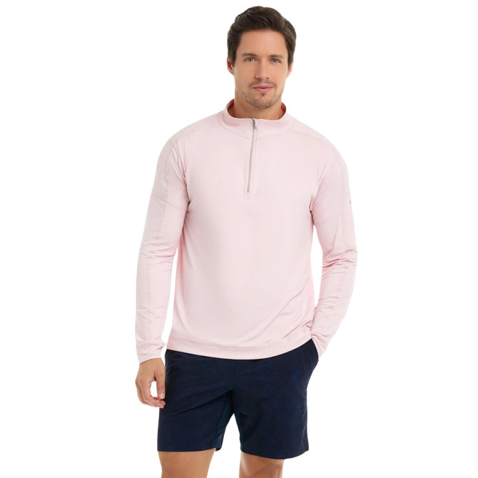 BloqUV Men's UPF 50+ Sun Protection Mock Zip Active Top