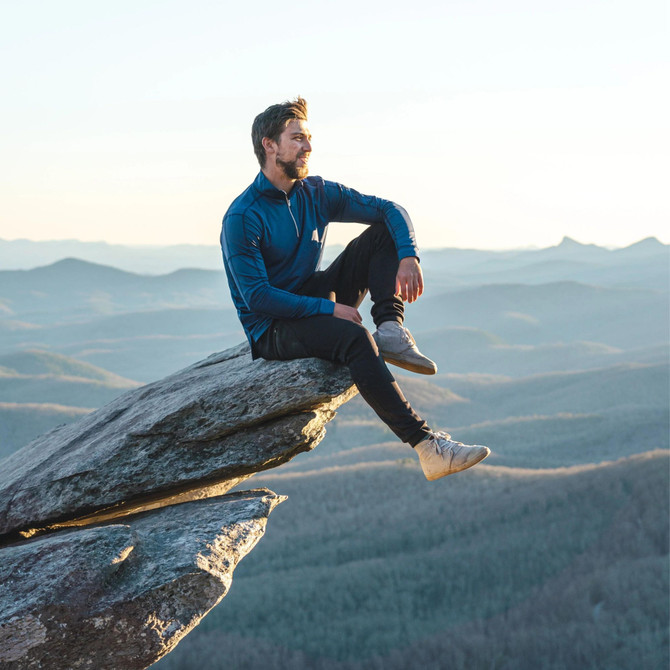 BloqUV Men's UPF 50+ Sun Protection Mock Zip Active Top