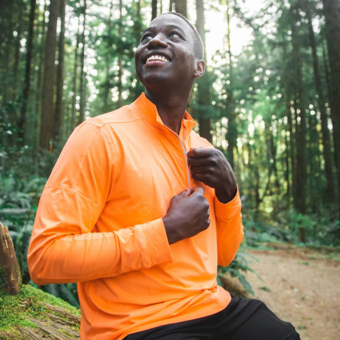 BloqUV Men's UPF 50+ Sun Protection Mock Zip Active Top