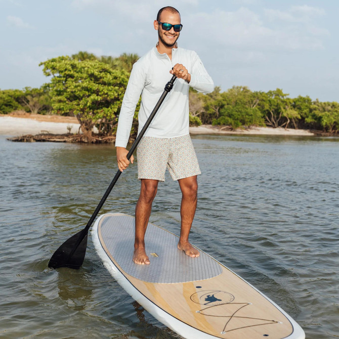 BloqUV Men's UPF 50+ Sun Protection Mock Zip Active Top