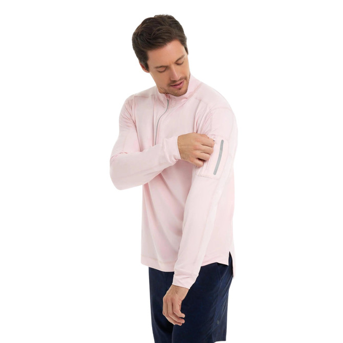 BloqUV Men's UPF 50+ Sun Protection Mock Zip Active Top