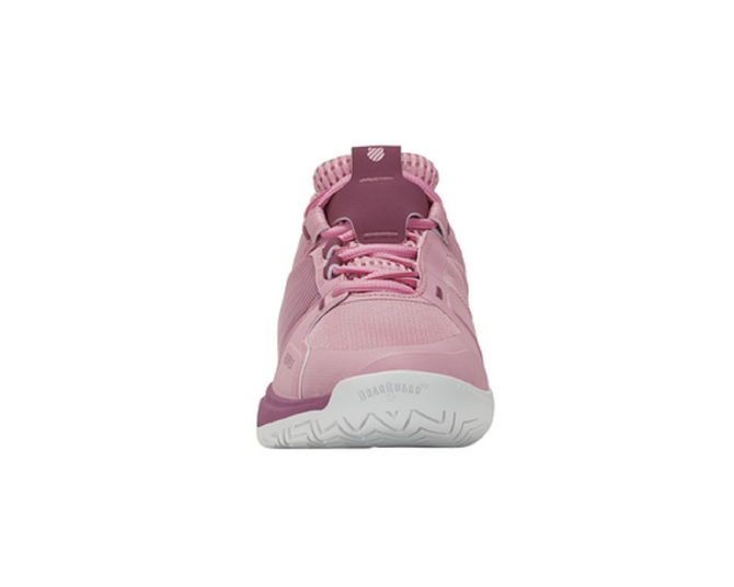K-Swiss Women's Ultrashot Team Tennis Shoe (Cameo Pink/Grape Nectar/White)
