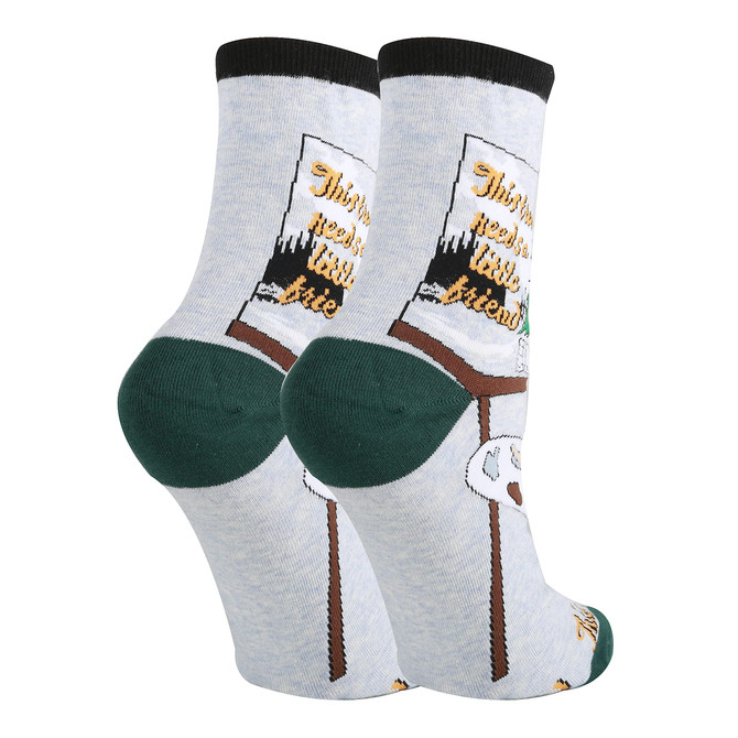 Oooh Yeah! Women's Bob Ross Cotton Crew Socks (Hug A Tree)