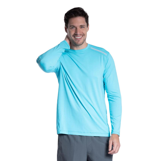 BloqUV Men's UPF 50+ Sun Protection Long Sleeve Active Jet Tee