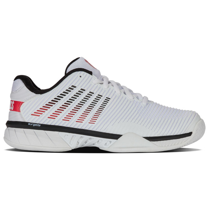 K-Swiss Men's Hypercourt Express 2 Tennis Shoe (White/Black/Mars Red)