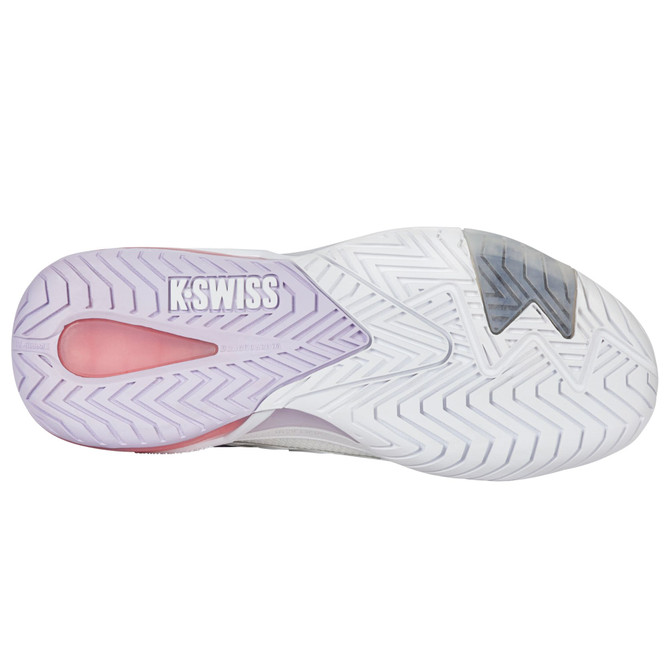 K-Swiss Women's Ultrashot 4 Tennis Shoe (White/Orchid Petal/Neon Blaze) 