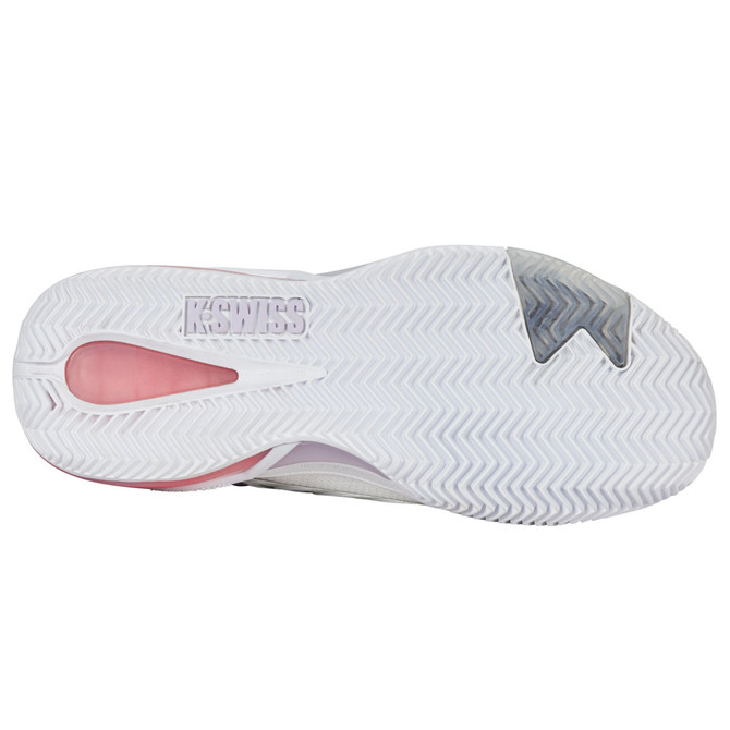 K-Swiss Women's Ultrashot 4 Clay Tennis Shoe (White/Orchid Petal/Neon Blaze)