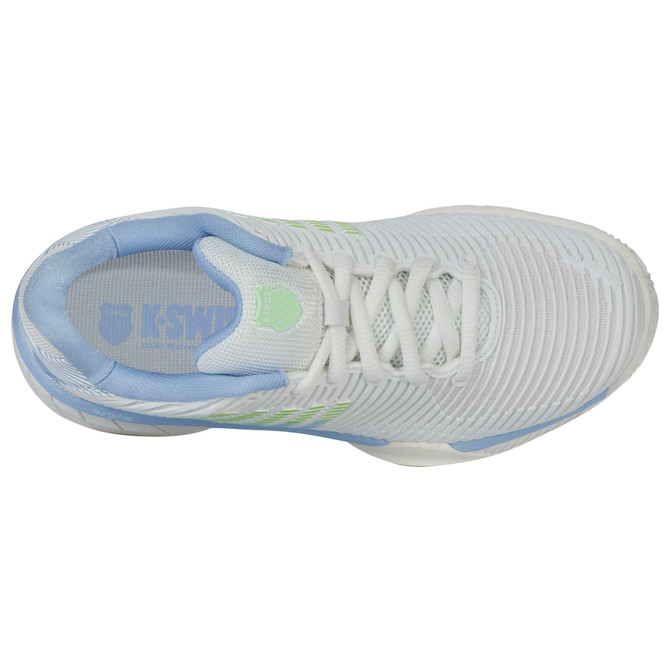 K-Swiss Women's Hypercourt Express 2 HB Clay Tennis Shoe (Lucent White/Dutch Canal/Paradise Green) 