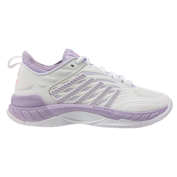 K-Swiss Women's Hypercourt Supreme 2 Tennis Shoe (White/Orchid Petal/Neon Blaze)