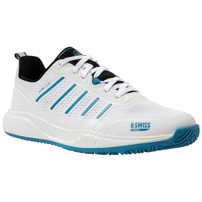 K-Swiss Men's Ultra Court Padel Shoe (White/Black/Blue Moon) 